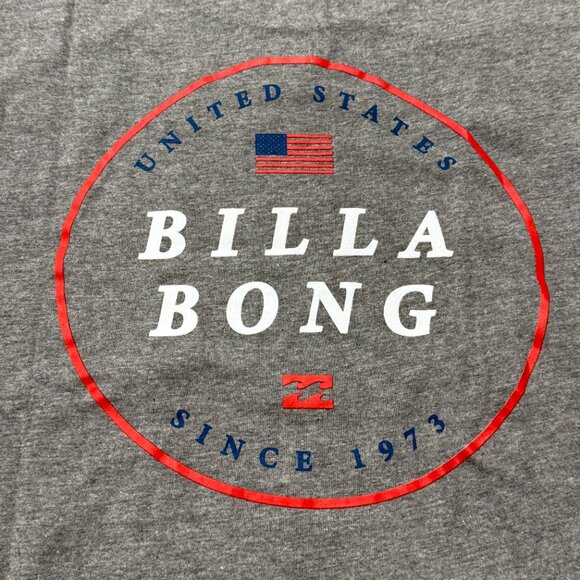 Billabong T-Shirt Mens Medium or Large Gray USA Flag Surf Short Sleeve Graphic - Picture 8 of 15